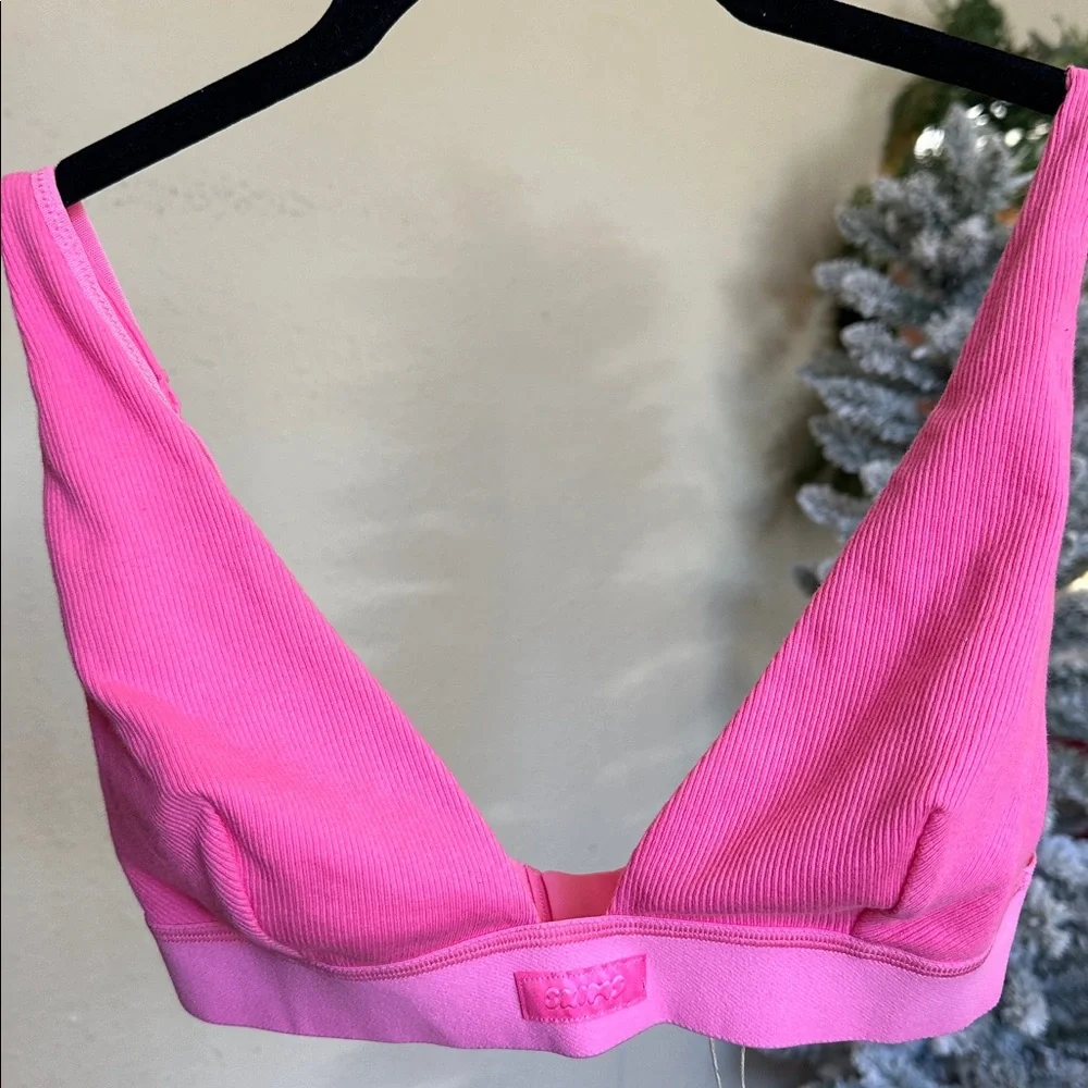 Skims Cotton Rib Plunge Bralette size M - Picture 3 of 6